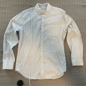 Express Striped Untuck Button Down Shirt